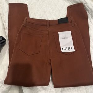 PISTOLA High Rise Skinny Coated Jeans